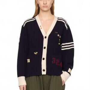 NEW SEA arther varsity cardigan in navy